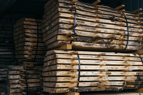 stacked timber logs